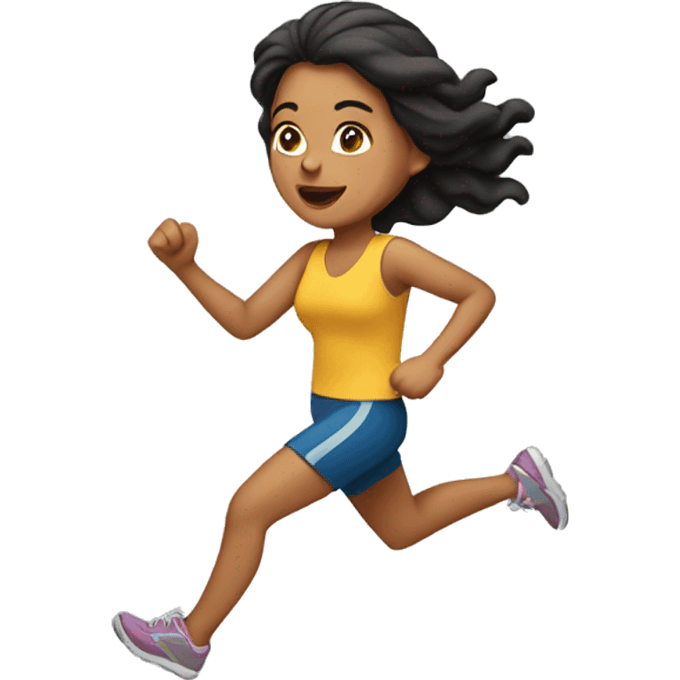 Hispanic woman running emoji