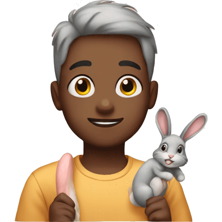 Boy with bunny emoji