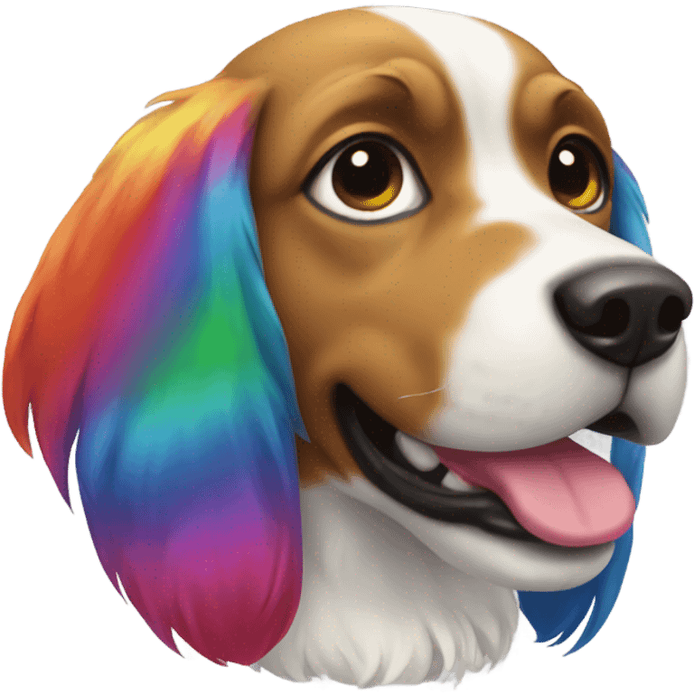 Rainbow dog emoji