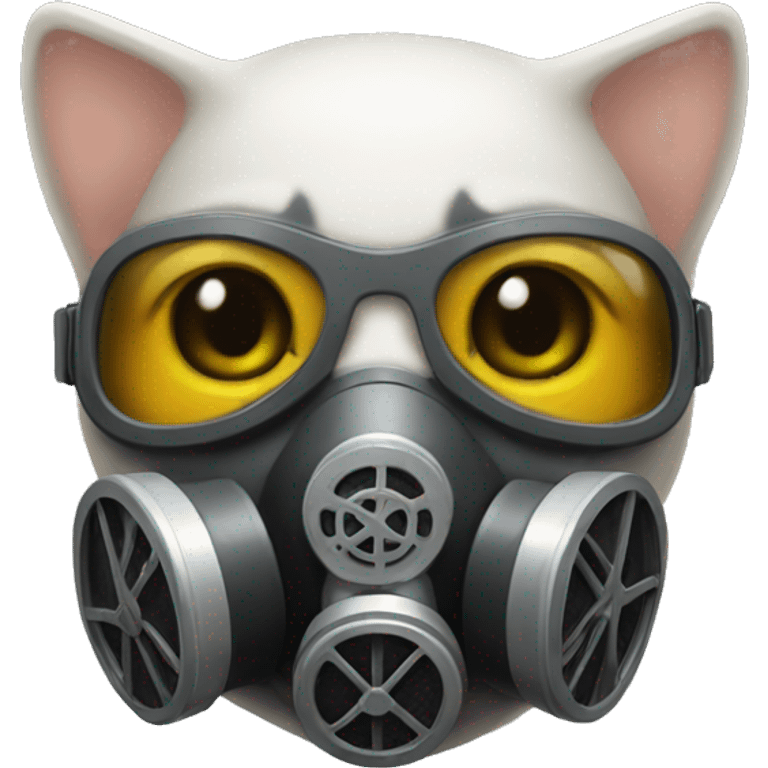 Kitty with Gas Mask emoji