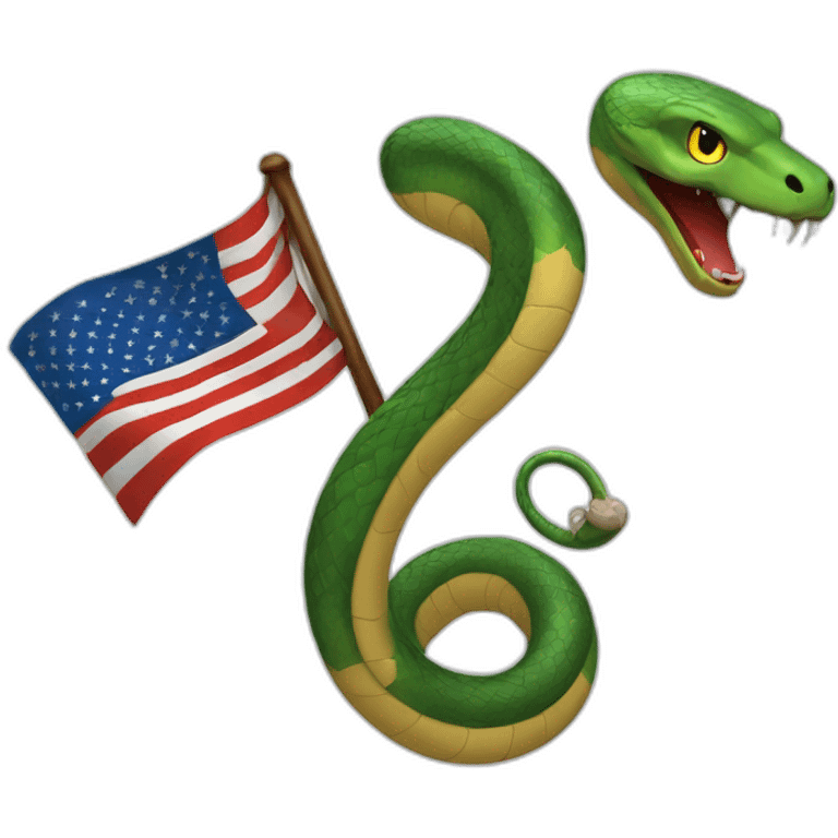 snake hissing with a flag emoji