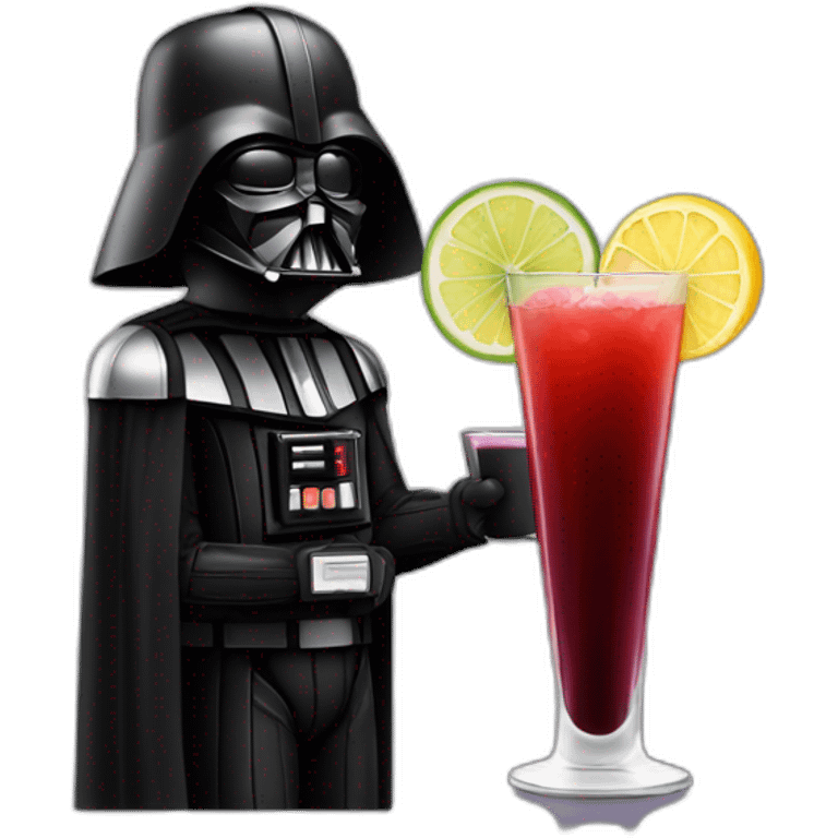 Dark vador drinking cocktail emoji