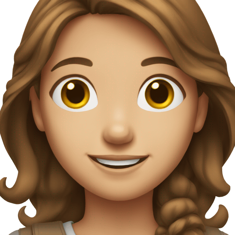 smiling girl with brown hair emoji