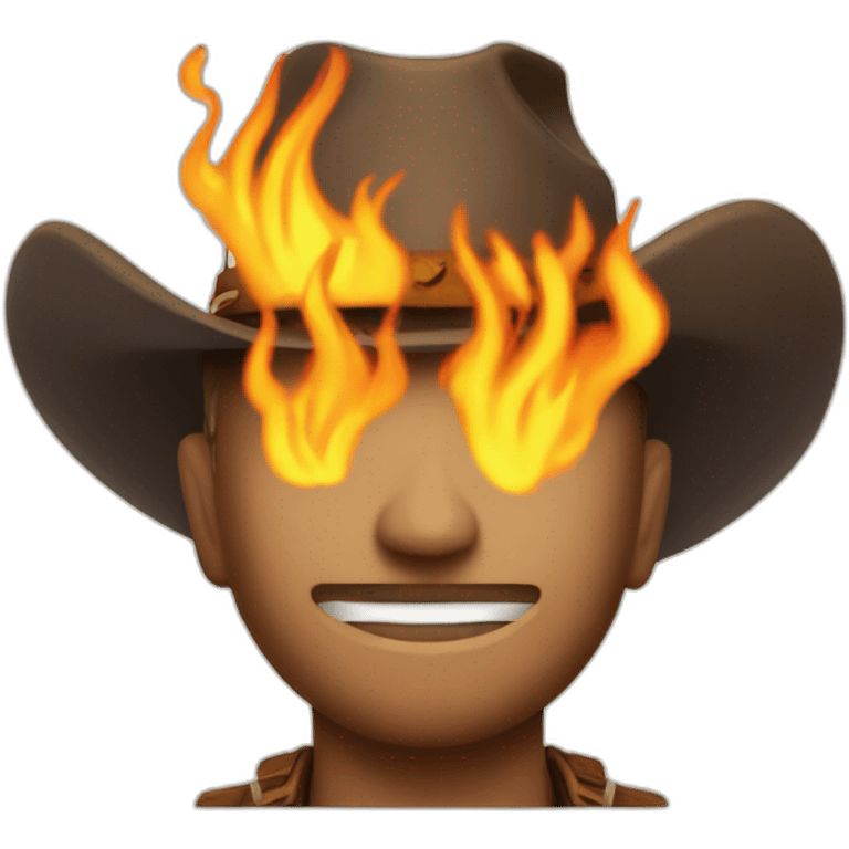 emoji cowboy, with a hat made out of flames emoji