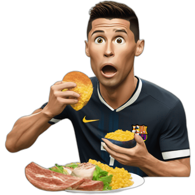 Cristiano ronaldo eating messi emoji