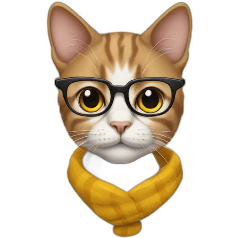 Cat nerd with glasses emoji