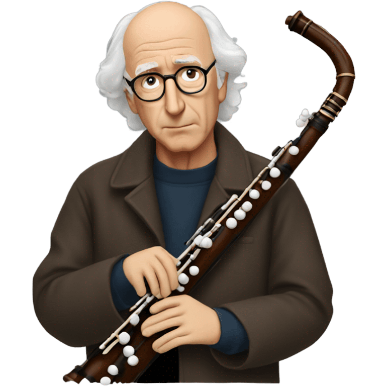 Sad Larry David with a bassoon  emoji