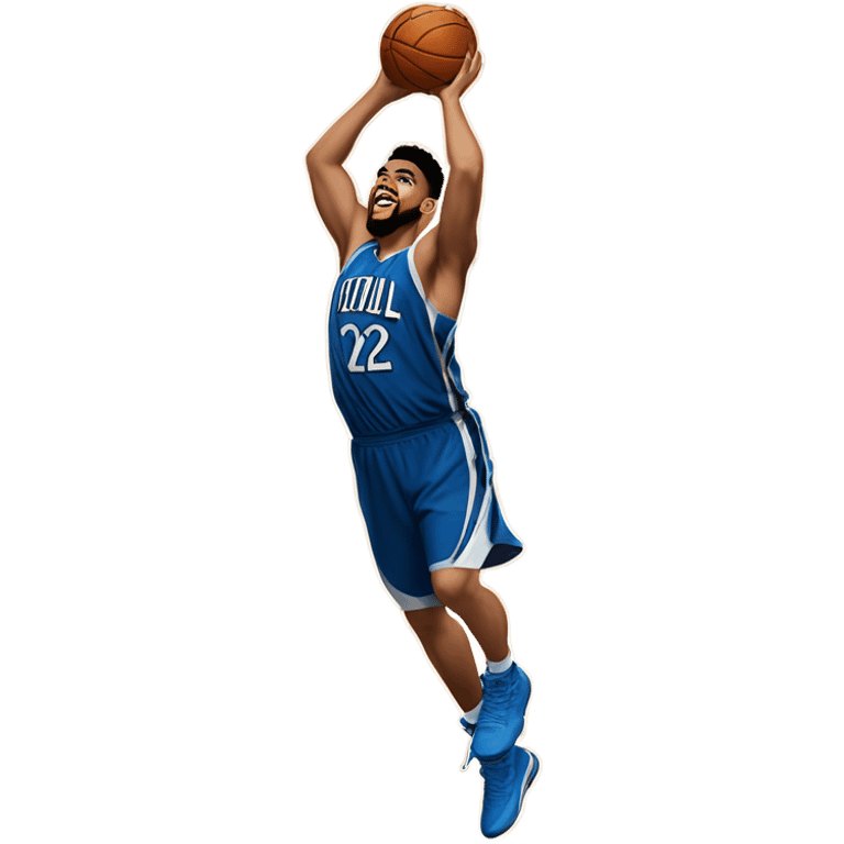 Karl Anthony Towns dunking a basketball. emoji