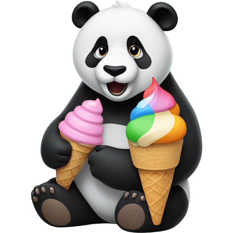 Panda eating ice cream emoji