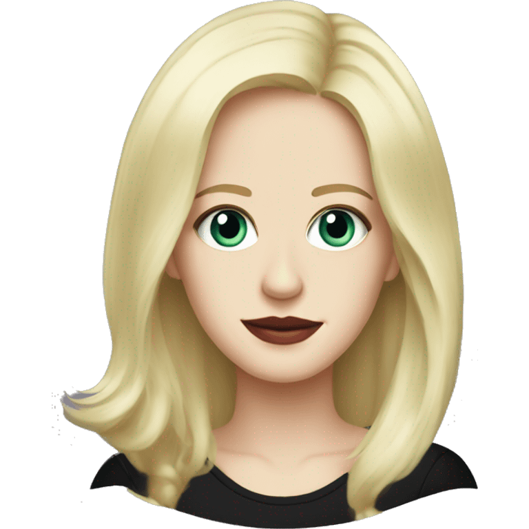 Eva Green with blonde hair in black shirt emoji