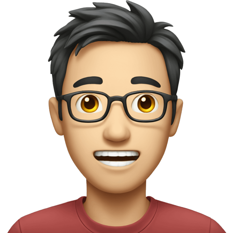 Smiling Korean Man have a surprised  emoji