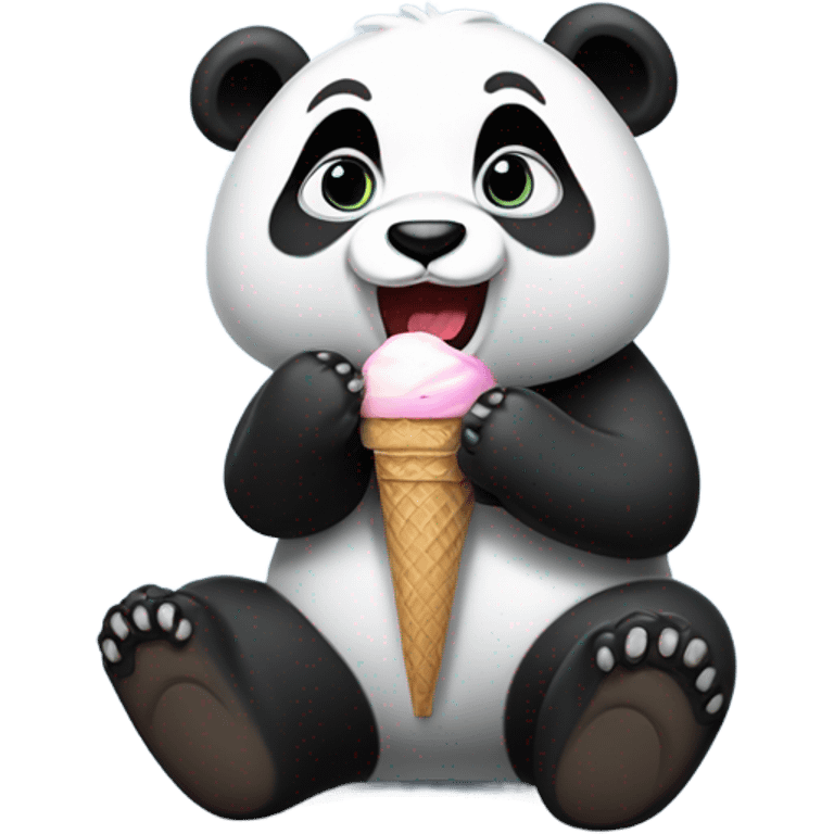 Panda eating ice cream emoji