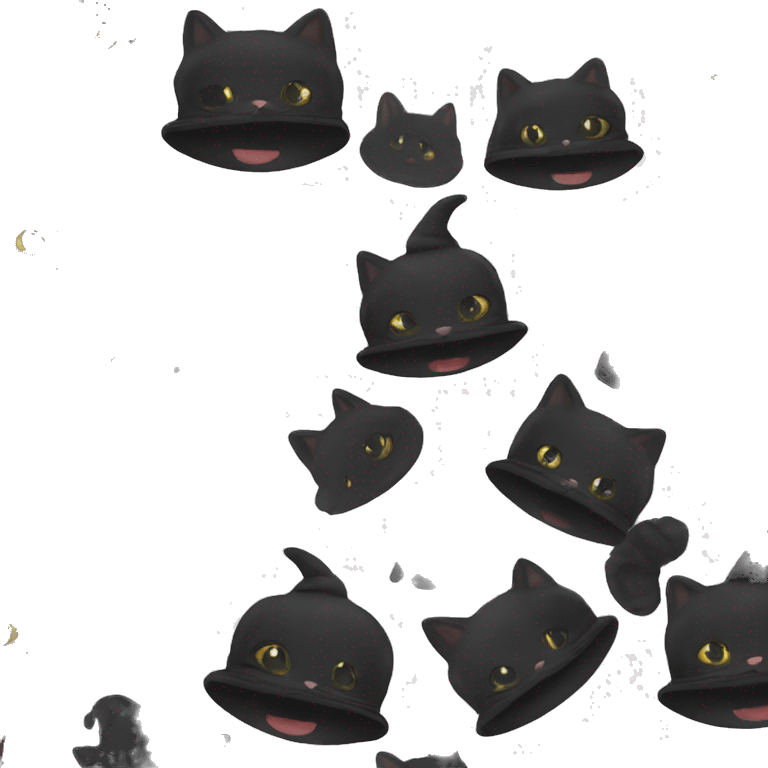 black cat with wich hat emoji