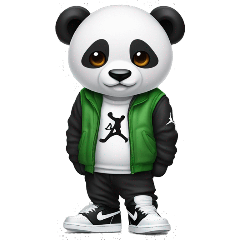 Panda wearing air jordan 1 emoji