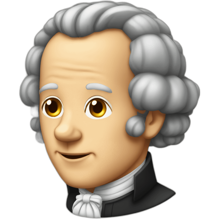 Kant avec perruque à rouleaux et bière emoji