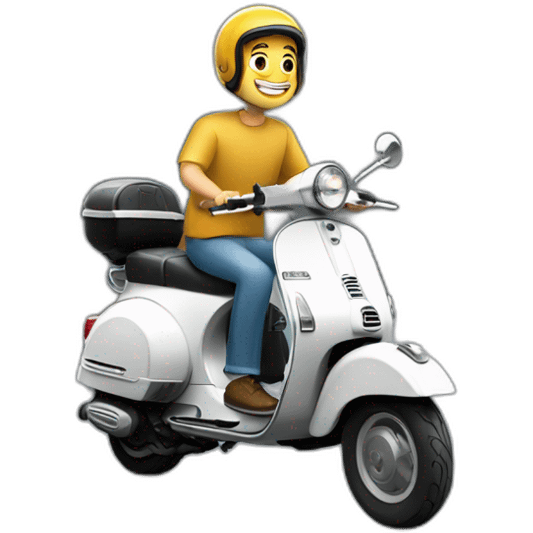 Homme sur un scooter vespa emoji