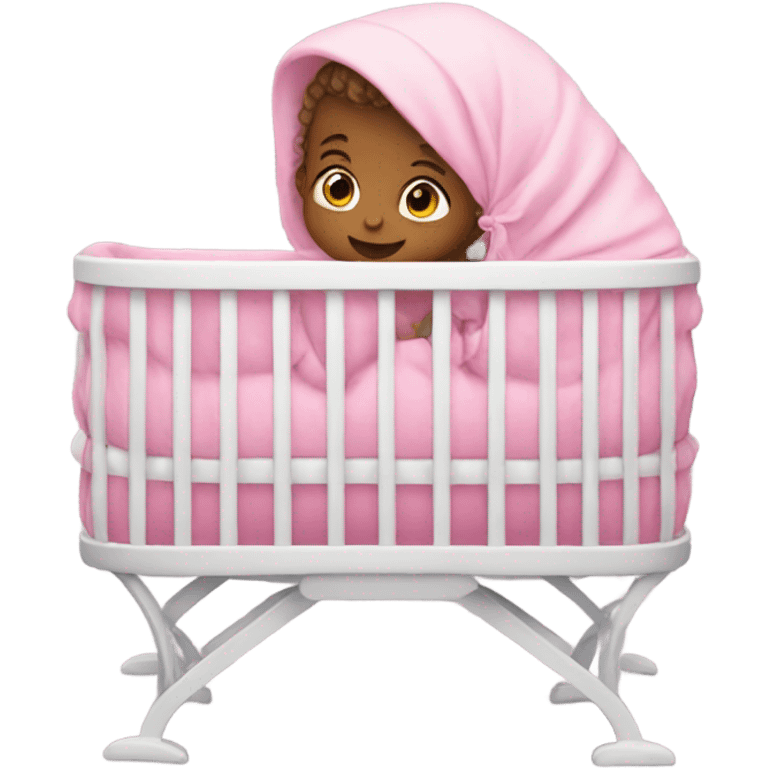 Baby in pink crib emoji