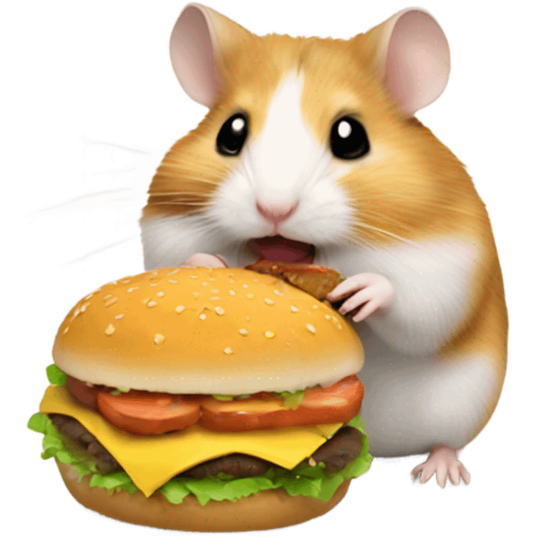 Hamster eating hamburger emoji