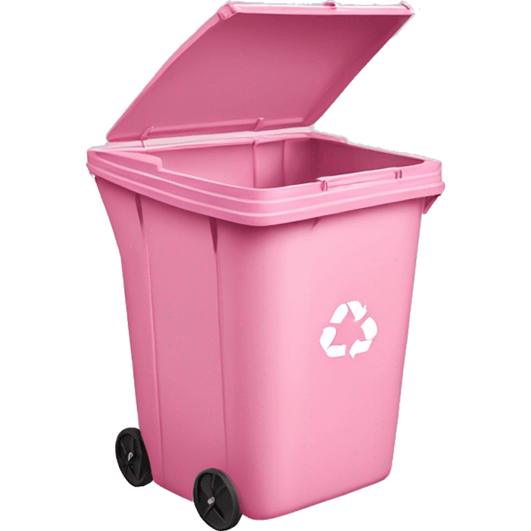 realistic pastel pink recycle bin emoji