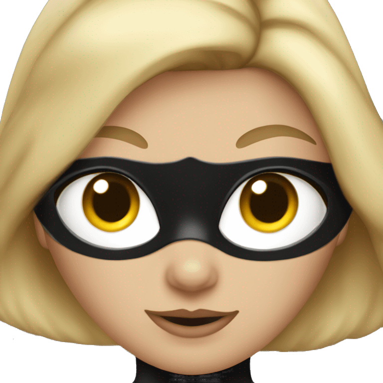 Blond hair blue eyed woman dressed as cat woman emoji