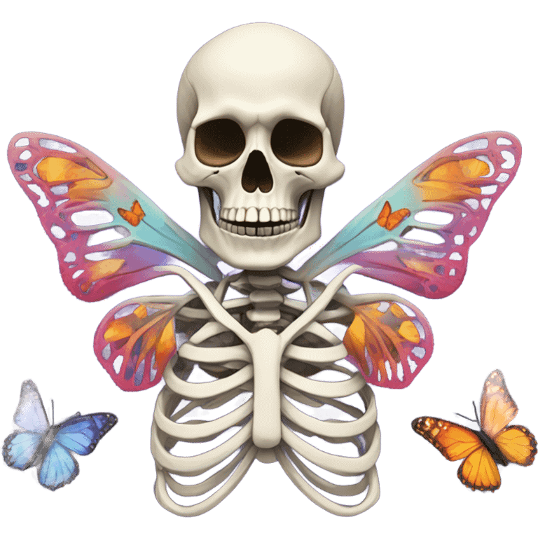 skeleton body + batterflies = love  emoji