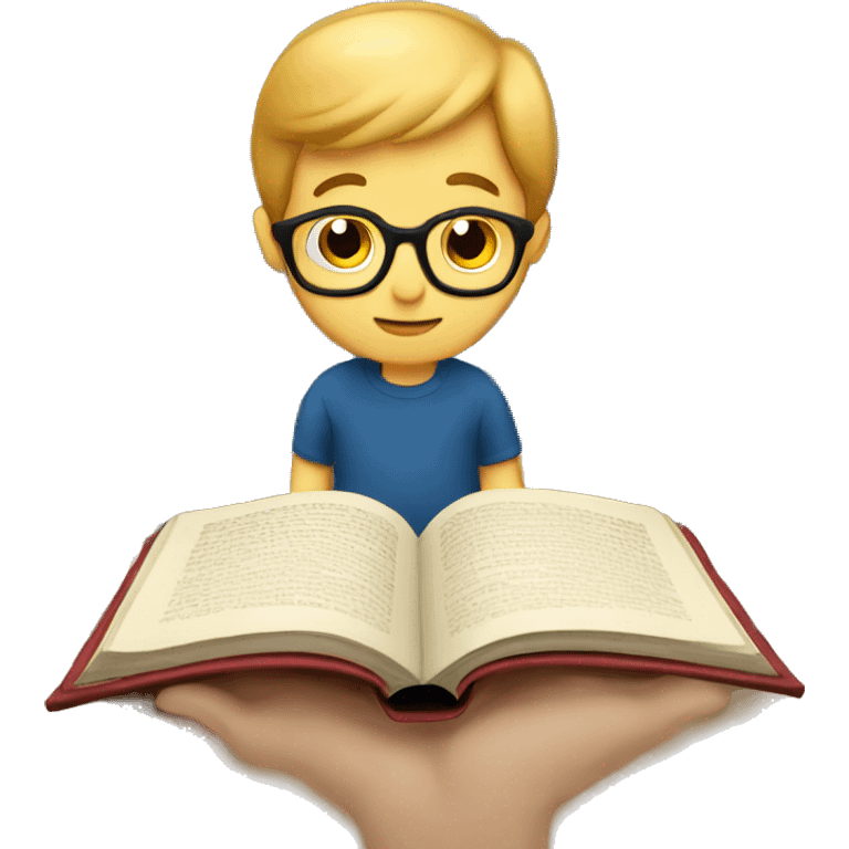 reading book boy emoji