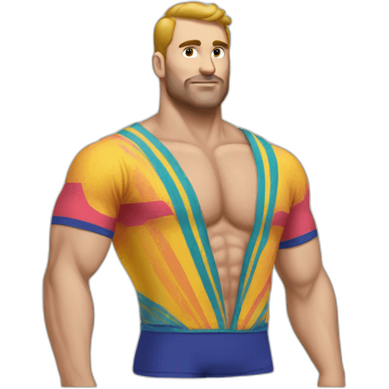 vintage colorful wrestling clothes for white men emoji