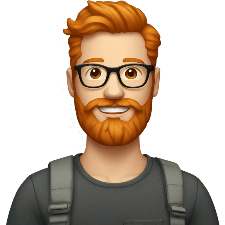 ginger hipster man with beard and glasses emoji