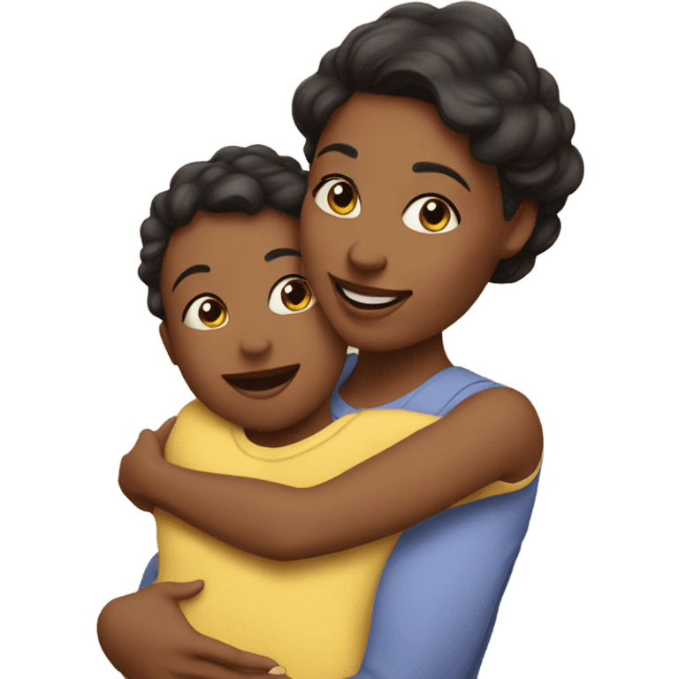 Mom hugging toddler emoji