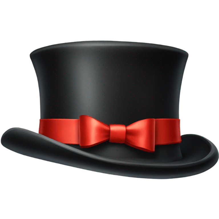 a classic top hat with a red ribbon at the base emoji