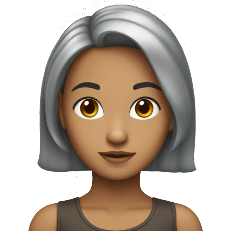 Uma menina de pele , cabelos lisos  emoji