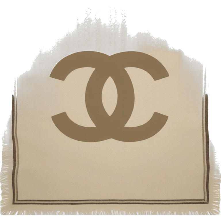 Chanel logo scarf beige wool emoji