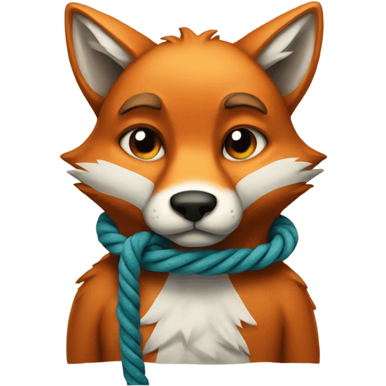 A sad fox with a rope  emoji