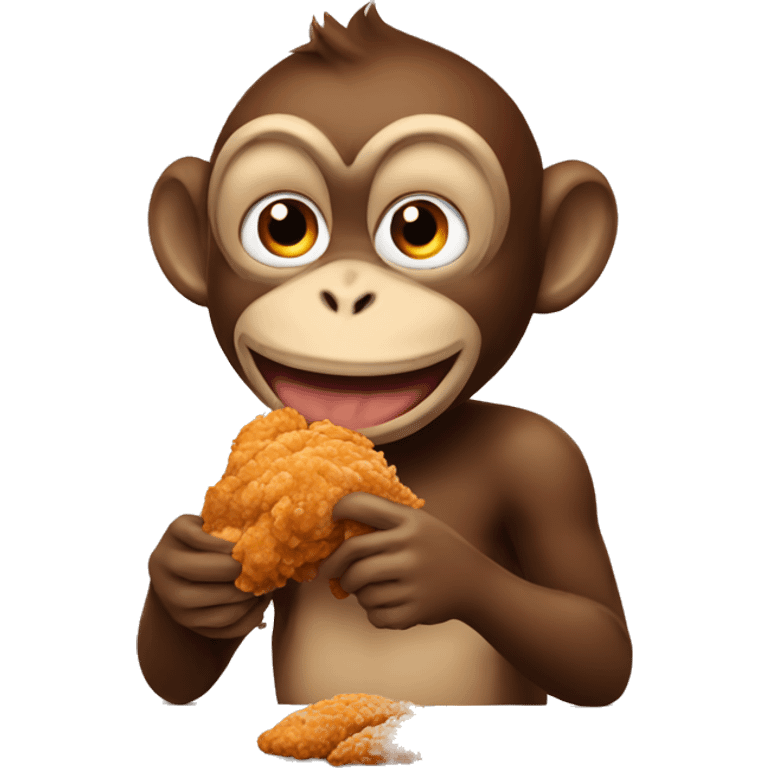 Monkey eating fried chicken emoji