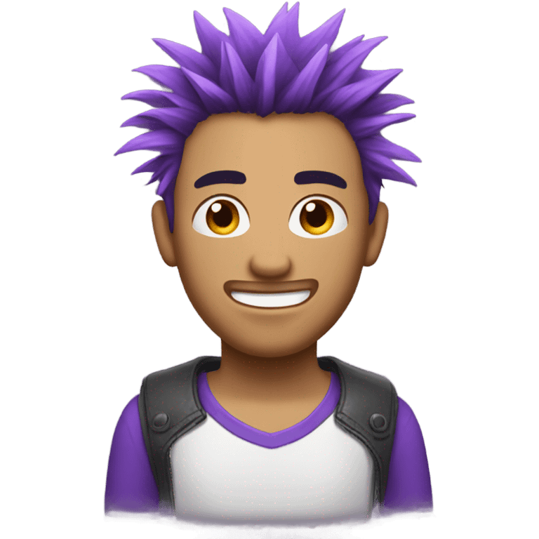 Messy, spiky purple hair emoji for a male character emoji