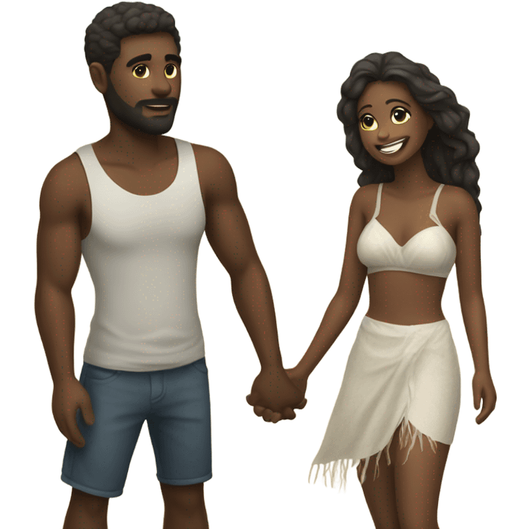 Lovers on the beach emoji