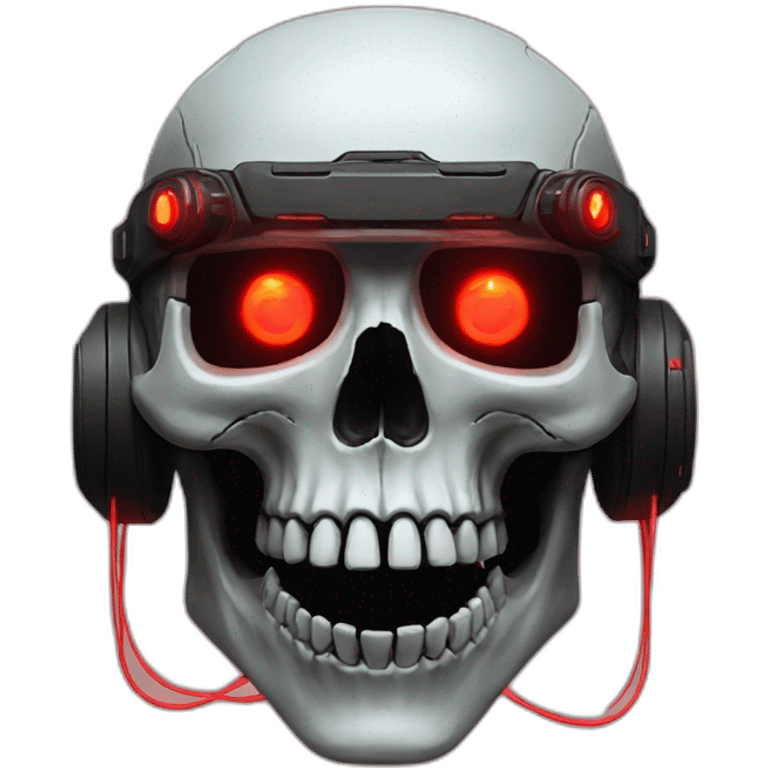 Cyberpunk skull with a red halo emoji