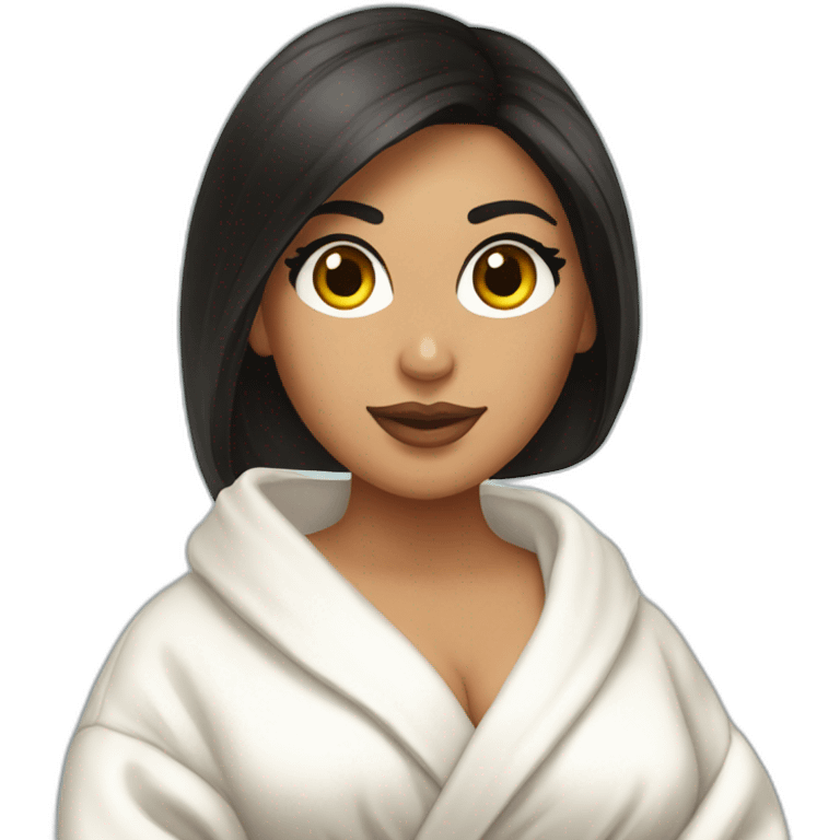 Kim k in a bathrobe emoji