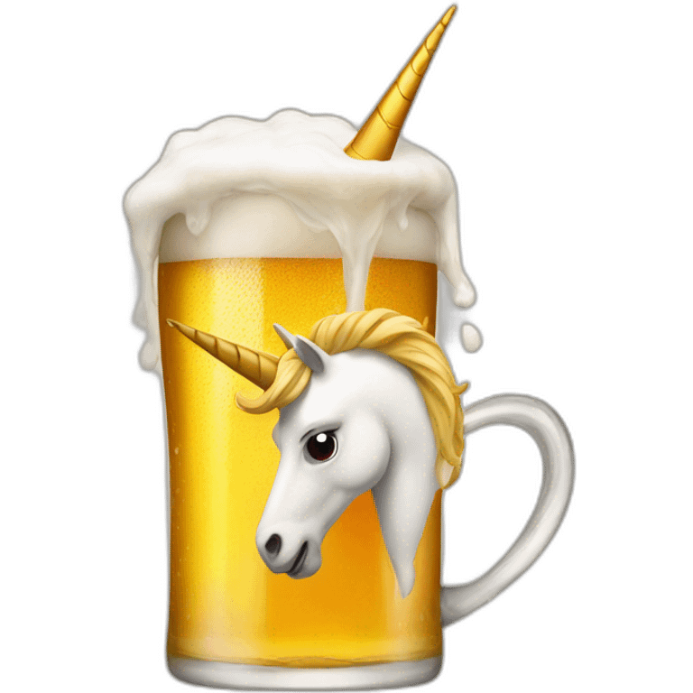 A unicorn in beer emoji