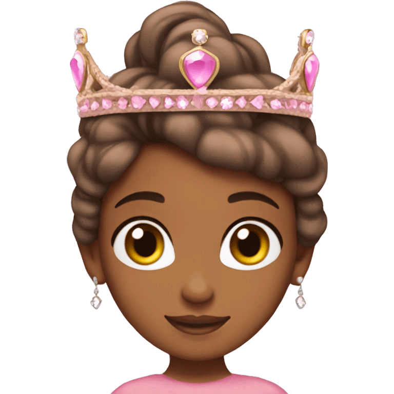 brownskin pink tiara princess emoji