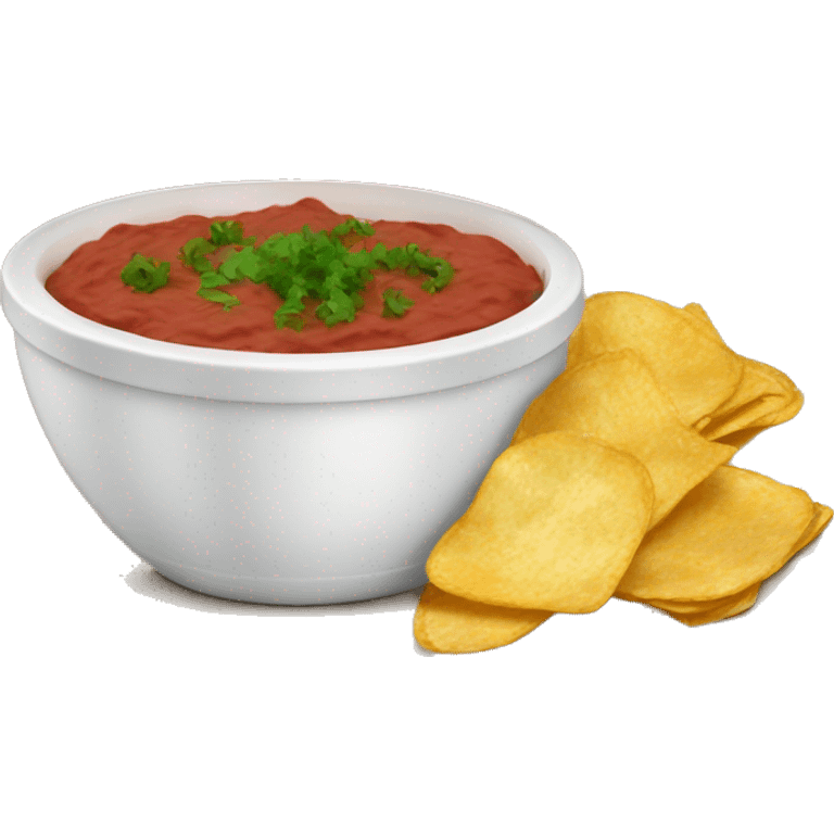 A bowl of dip with chips emoji