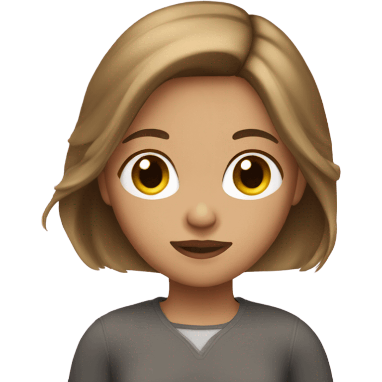 Girl with brown hair and blonde highlights  emoji