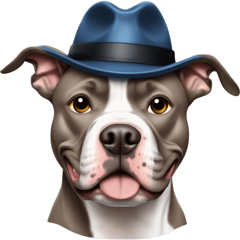 bluenosed pitbull with gangster hat emoji