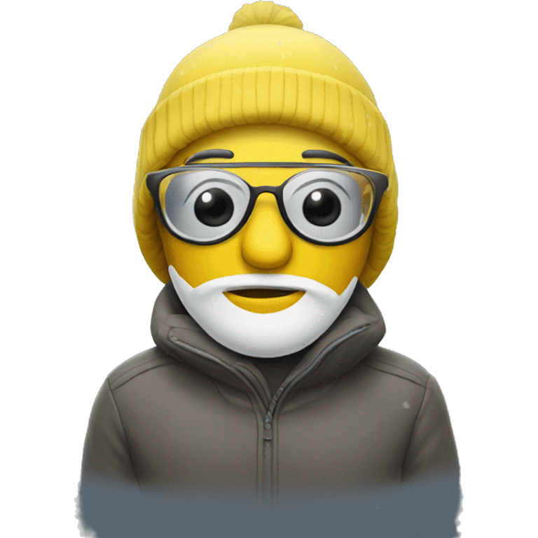 Yellow emoji wearing snow glasses emoji