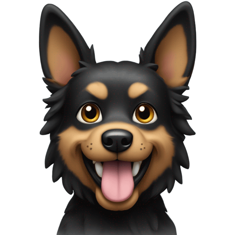 Black pointed ears dog emoji