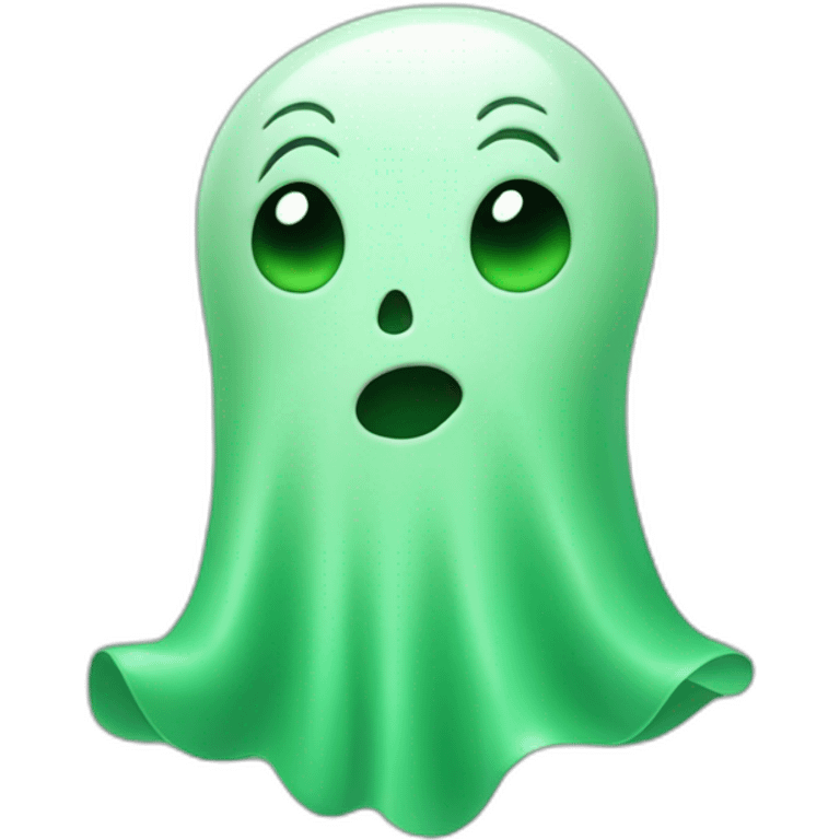 Green funny ghost emoji