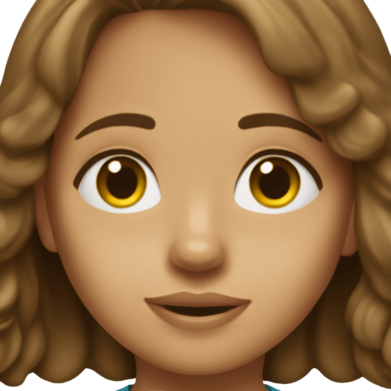 Brunette girl with golden retriever emoji