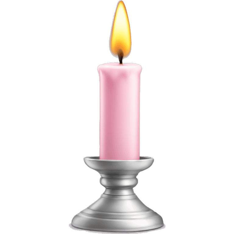 light pink candle silver holder emoji