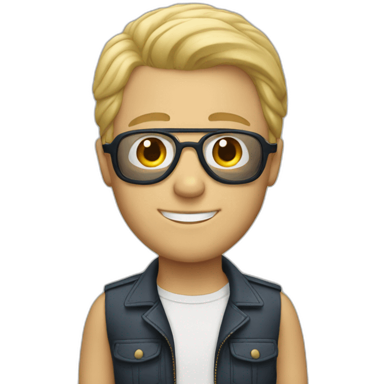 blonde white man with aviator glasses emoji