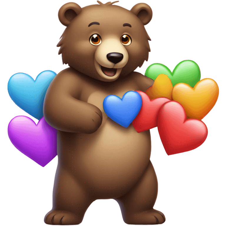 bear shooting hearts emoji